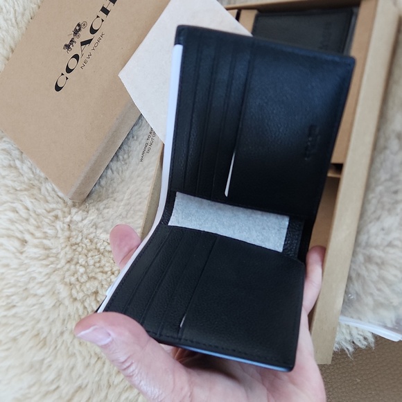 NWT IOB Coach Black Calf Leather 3 In 1 Wallets & Key Holder Set ๐ค๐ - Picture 5 of 15